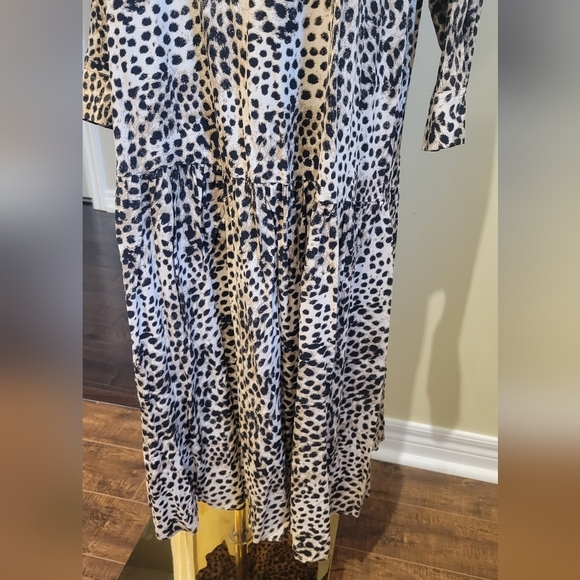 H&M leopard print collar dress size M - Picture 5 of 6